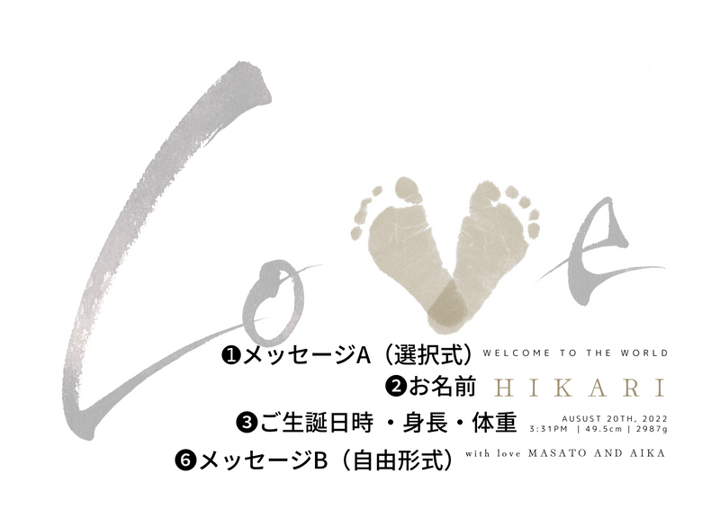 【台紙のみ】あしがた記念日3枚set ※スタンプ付 【love A】ベビーポスター 《A4》※送料無料